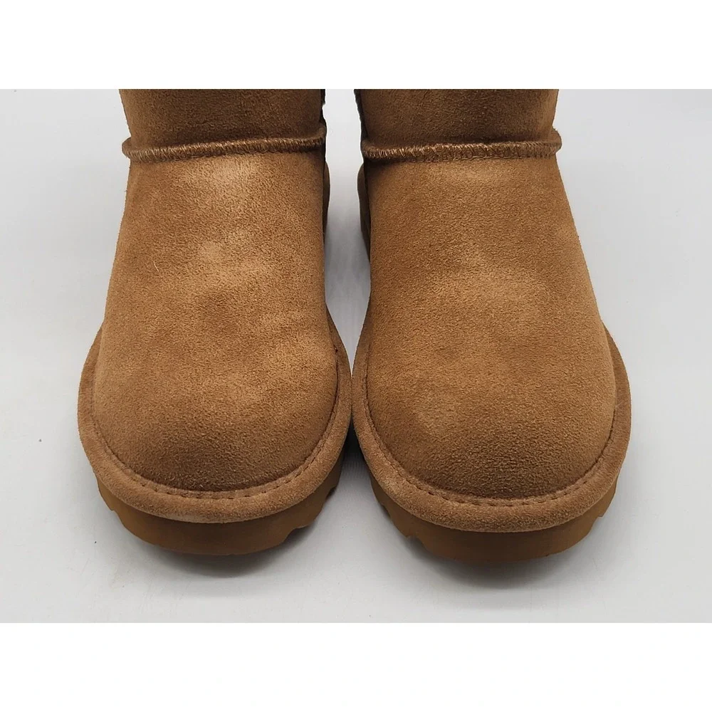 Bearpaw Alyssa Womens 5 Hickory Suede Winter‎ Boots Sheepskin Shoes
